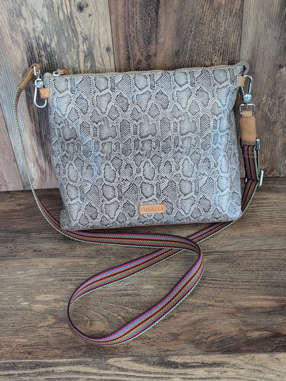 Consuela Wynne Snake Skin Print Downtown Crossbody Bag     AC173